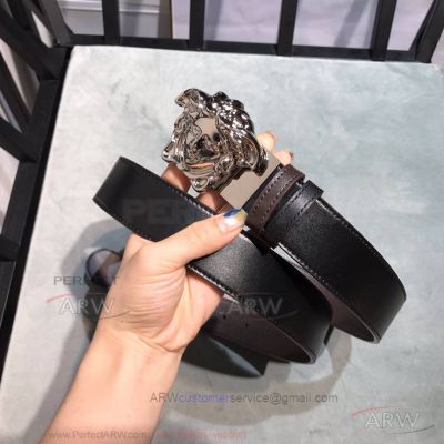 Perfect Replica Versace Reversible Leather Belt - SS Medusa Head